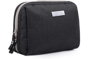 NARWEY Small Makeup Bag for Purse Travel Makeup Pouch Mini Cosmetic Bag for Women (Small, Black)