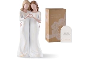 ‎STORIEME Storieme Schwester Beste Freundin Geschenke: Schwester Geschenk für Geburtstag Weihnachten Freundschafts - Handbemalte Schwestern Figur Deko