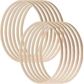 Worown 16 Stück Bambus-Blumenkranzringe – 15,2 Cm & 20,3 Cm, Für Kränze & Makramee