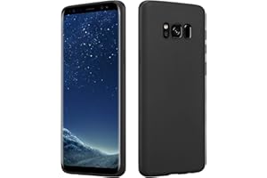HSP Schwarze Hülle kompatibel mit Samsung Galaxy S8 | Premium TPU Silikon Case | Geeignet für Induktives Laden | Kratzfest Stoßfest | Matte Oberfläche | Passgenaue, weiche, dünne Schutzhülle