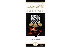 Lindt Excellence Dark 85% Cocoa Chocolate Bar, 100g