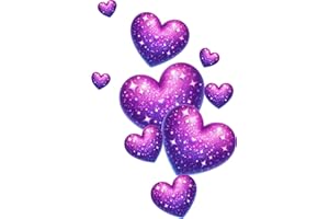 LAOGRAPHICS x10 Purple Glitter Heart Vinyl Stickers, Cover up Marks, Weatherproof, Hardwearing & Vibrant, Multi-purpouse Ideal for Phone case, Cups, Wine Glass, Toilet, car, Wall & All Projects. (Glitter Purple)