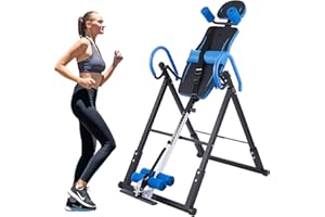 ZELUS Tabla de Inversión Plegable para Fitness en Casa Tabla de Inversión Gravitacional de Altura Ajustable 130cm-182cm Banco de Inversión por Gravedad con Respaldo Acolchado