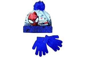 SUN-CITY Matching Hat And Gloves Spiderman Marvel Avengers Set Winter Child