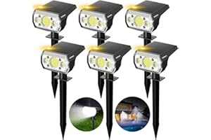 WeBeqer 64 LED Luz Solar Exterior Jardin de Alto Brillo, con Alta Tasa de Conversión Solar,Grado Impermeable IP67 Focos para Césped,Carril,Patio