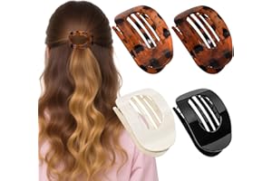 Tizanfenor 4 Pcs Flat Hair Claw Clips for Women's Thick Hair, Curved Strong Hold, Non Slip Design for Women and Girls