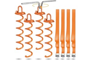 Kamfwert Anchor Set - 4 Adjustable Trampoline and Swing Mounts (2.5m), Steel Base