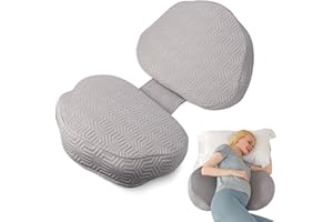 Chilling Home Cuscino gravidanza, per dormire, in memory foam, per pancia, schiena, cuscino per il corpo regolabile e portatile, per chi dorme sul fianco (rivestimento ad aria)