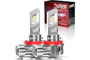 OUSHI Lampadine H11 LED, Aggiornato 600% 6500K Bianco Xenon 1:1 Mini Lampadine H8 LED con Ventola 20000LM Lampadina H9 Plug and Play (2 Pezzi)