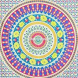 Indian Circle of Blumen Tapisserie rund Wohnheim Beach Überwurf Wandteppichen, indisches Mandala, Queen Bett Decor Tabelle, Ethnic Dekorative Wall Decor Art, dekorative Urban Beach Überwurf - 3