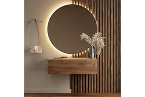 ‎PLANETMÖBEL Planetmöbel Flur Möbel Garderobe Hängeschrank 1x 100 cm Gold Eiche, Kompaktgarderobe mit Klappe als Stauraum, Wandgarderobe hängend oder stehend, 37,8T x 100B x 32,5H cm