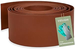 UNUS Bordo per aiuole in metallo, effetto ruggine, 10 x 1000 cm, per limitare aiuole, sentieri da giardino, alberi, ghiaia, flessibile e accorciabile, resistente alle intemperie