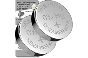 SWIFT GIFT UK SR616SW Watch Batteries - 2 x Seizaiken 321 Equivalent Cell Button Watch Battery Replacement Kit for Watches with Fitting Guide