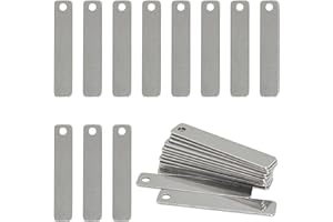 STAYMAX Metalowe grawerowane puste stemple ze stali nierdzewnej prostokątne puste etykiety 25 szt. 5 cm * 1 cm, Metal