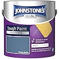 Johnstone's - Washable Paint - ‎Vintage Denim - Matt Finish - Emulsion Paint - Highly Durable - Stain Resistant - Non Toxic & Low Odour - 12m2 Coverage per Litre - 2.5L