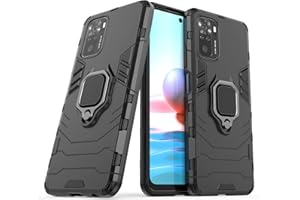 MAX POWER DIGITAL MaxPowerDigital Funda para móvil Xiaomi Redmi Note 10 4G/Redmi Note 10s Carcasa Magnética con Anillo Imán Híbrida Antigolpes Resistente Rígida Dura [Absorción Golpes] (Xiaomi Redmi Note 10 4G, Negro)