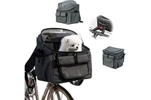 TOOTHBACE Panier De VéLo37X27X40Cm Panier Velo Chien Avant Amovible VéLo Guidon Panier Panier Velo pour Chat Panier De VéLo Pliant Panier à VéLo Montagne Panier Multifonction pour VéLo pour Animaux Domestiques