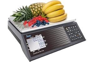 "ACLAS Marktwaage Waage 30Kg 10g Kontrollwaage Geeichte Ladenwaage - mit Dual LCD-Display Industrie Preiswaage Digitale f?¡ì1r Lebensmittel, Fleisch, Feinkost, Obstmarkt"