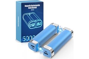 Galros Scaldamani Ricaricabile, 5000mAh*2 Scaldamani Riutilizzabile Elettrico Portatile/Power Bank, 2 in 1 USB Scaldamani Magnetici a Batteria Regalo Caldo per Donne e Uomini