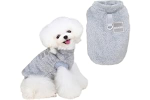 HENFUME cappottino cane taglia piccola,maglioncino cane taglia piccola pigiama per cani,cappotto cane vestiti per cani,vestiti per gatti chihuahua vestiti Facile da Indossare e Colori Vivaci(2XL,Grigio)