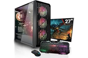‎SYSTEMTREFF SYSTEMTREFF Basic Gaming Komplett PC Set AMD Ryzen 7 5700X 8x4.6GHz | Nvidia GeForce RTX 3060 12 GB DX12 | 1TB M.2 NVMe | 32GB DDR4 RAM | WLAN Desktop Paket Computer für Gamer, Gaming