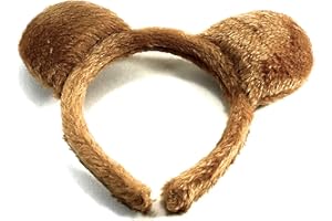 MOLLY & ROSE Teddy Bear Ears Brown Furry Aliceband Fancy Dress Hair Accessories World Book Day