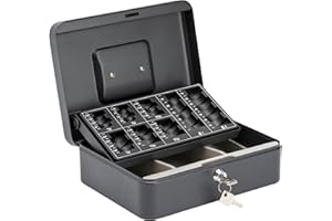 BURG-WÄCHTER Burg Wachter CB03GBBK 10" Money 5030 Cash Box with Coin Tray, Black