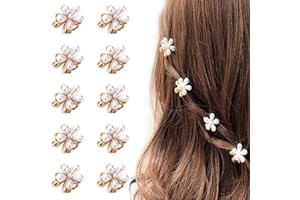ZHENG XUAN 10 Pcs Mini Pince à Cheveux en Forme de Fleur avec Perles Mini Barrette Clip Pince À Cheveux Accessoire pour Cheveux pour Femme et Fille
