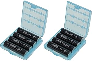 PANASONIC Eneloop XX HR-3UWXB Lot de 8 piles mignon type AA 2550 mAh + 2 boîtiers Heiba