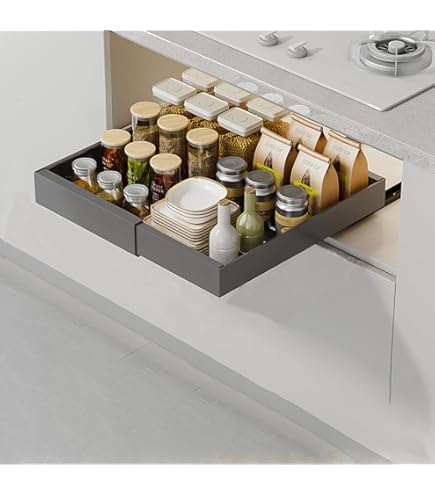 2 stuks telescopische lade, uittrekbare lade, keuken, uittrekbare schuifladen, keukenkast, organizer, keuken, uittrekbare kast, organizer, geen boren, uitbreidbare breedte 32-52 cm (zwart 2 stuks telescopische lade, uittrekbare lade, keuken, uittrekbare schuifladen, keukenkast, organizer, keuken, uittrekbare kast, organizer, geen boren, uitbreidbare breedte 32-52 cm (zwart