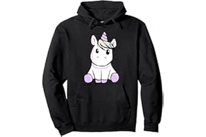 WOODPACKER11DESIGNS - NETTES SITZENDES EINHORN Unicornio - lindo unicornio sentado alrededor - lindo unicornio Sudadera con Capucha