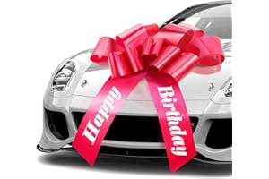 Mifflin - Large Car Bow - Satin Red 76cm - Butterfly Shape - Giant Gift Bow for Birthday and Christmas - Giant Car Decoration