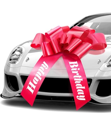 Fiocco Auto Gigante Rosa 76 Cm - Decorazione Regalo Con Ventose, Per Auto, Barche E Grandi Regali