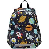 Mnsruu Planet Galaxy Toddler Backpack Astronaut Toddler Backpack for 3-6 Years Old Boys Girls Mini Preschool Backpack with St