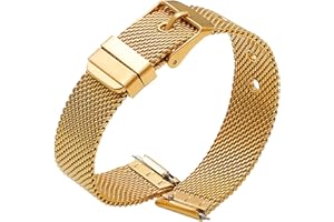 SMYAOSI Stainless Steel Mesh Watch Straps for Women Quick Release Adjustable Mesh Watch Bands for 10mm 12mm 14mm 16mm 18mm 20mm 22mm Smartwatch