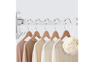 MEIJO Kleiderhaken Klappbar, Wand Kleiderständer Klapphaken Wandhaken Balkon Kleiderhaken für Waschküche Schlafzimmer Badezimmer (Silber)
