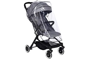 biteatey Pushchair Rain Cover, Universal Baby Stroller Buggy Raincover Weather Shield for Protection Against Rain Snow Wind Sleet Dust Travel Outdoor Clear EVA Transparent