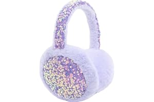 SEDEX Ear Muffs Kids Winter Girls Earmuffs Sequins Ear Warmer Children Plush Thermal Furry Ear Covers Windproof Soft Adjustable Headband Outdoor Sports Faux Fur Ski Cycling Headwear