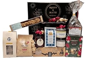 DJEFF & MATH CRÉATION DJEFF & MATH Coffret Gourmand " MILLE ET UNE SAVEURS " - 11 produits Savoureux et Gastronomiques - En direct des Producteurs ou Artisans - Idée Cadeau - Panier Garni Epicerie Fine - Prêt à offrir