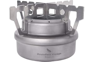 Boundless Voyage Estufa de Alcohol Titanium Spirit Camping Mini Spirit Cooker Quemador de Alcohol para Picnic Mochilero Senderismo