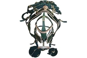 SHOWMEN CRAFT Stylisches dunkelgrünes synthetisches Nylon-Pferdegeschirr für Einzelpferde, in 4 Größen (vollständig)