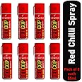 Newish Powerful Self Defence Red Chilli Pepper Spray for Woman Safety | Reliable and Effective | Small Pocket Size | (55ml / 35gm) - Pack of 8
