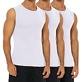 FALARY Men's Tank Tops Pack of 3 Men's Undershirt 100% Cotton White Black Navy Blue Olive S-5XL