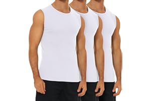 FALARY Débardeur Homme 100% Coton Maillot de Corps Homme Lot de 3 Blanc Noir Bleu Olive S-5XL