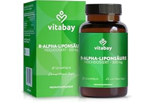 ‎VITABAY Vitabay R-Alpha Liponsäure 300 mg – 120 Kapseln hochdosiert & vegan – Alpha Lipoic Acid – hergestellt aus ausgewählten Rohstoffen – Laborgeprüft in Deutschland