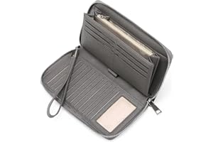 GAEKEAO Portafoglio Donna Grande, Pelle con Blocco RFID Portafogli Donna, Portamonete con Chiusura a Cerniera, Borsellino Donna Idee Regalo