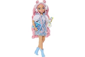 Barbie Poupée Dream Besties Daisy Jean, articulée avec Tenue Amovible et Cheveux Roses ondulés, 9 éléments de DJ et sur Le thème de la Musique, JDD74