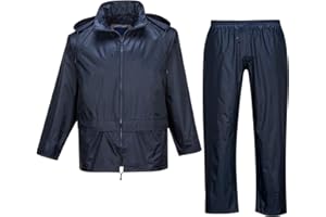 Workwear World WW104 Work Wear Leisure Hiking Walking Two Piece Rain Suit Set Waterproof Jacket & Over Trousers
