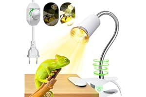 WRPACTTG Lampe Chauffante Poussin, Lampe Chauffante Reptiles, Support de Lampe avec 240 cm Câble, Lampe Chauffante Tortue, Lampe Chauffante Chiot, Douille E27 en Interrupteur Dimmable, pour Lézards Serpents