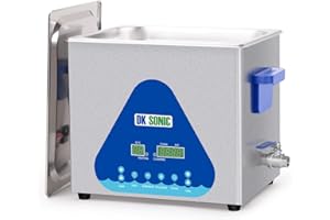 DK SONIC Limpiador Ultrasónico 10L, Limpiador Piezas Ultrasónico de 240W con Calentador y Temporizador, Control Digital y Cesta, Múltiples Funciones para Motores de Motocicletas, Carburadores, Cadenas